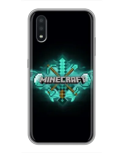 Чехол для Samsung Galaxy A01 с картинкой «Minecraft Diamond лого»