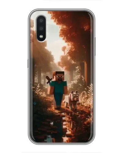 Чехол для Samsung Galaxy A01 с картинкой «Стив в лесу»