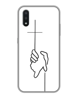 Чехол для Samsung Galaxy A01 с картинкой «Рука держит»