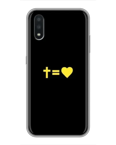 Чехол для Samsung Galaxy A01 с картинкой «Сердце и Крест»