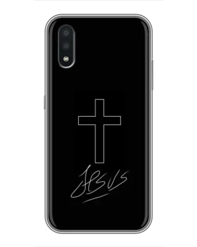 Чехол для Samsung Galaxy A01 с картинкой «Графический крест Jesus» Чехол для Samsung Galaxy A01 с картинкой «Графический крест Jesus»