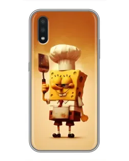 Чехол для Samsung Galaxy A01 с картинкой «Губка Боб повар»