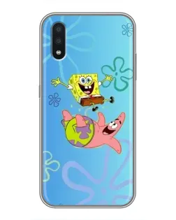 Чехол для Samsung Galaxy A01 с картинкой «Спанч Боб и Патрик»