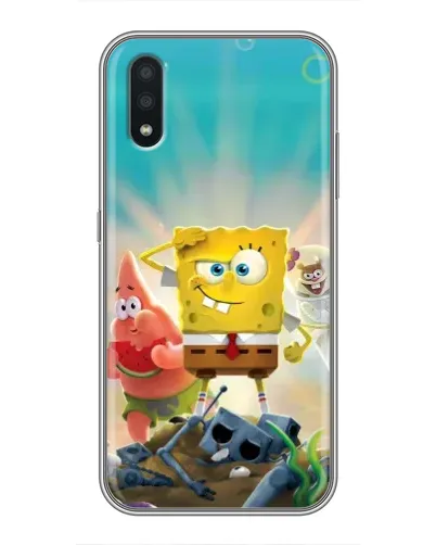 Чехол для Samsung Galaxy A01 с картинкой «Спанч Боб победитель»