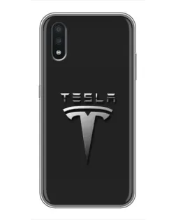 Чохол для Samsung Galaxy A01 з картинкою «Сталевий логотип Tesla» Чохол для Samsung Galaxy A01 з картинкою «Сталевий логотип Tesla»