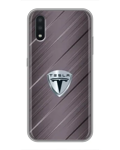 Чехол для Samsung Galaxy A01 с картинкой «Металлическая текстура Tesla» Чехол для Samsung Galaxy A01 с картинкой «Металлическая текстура Tesla»