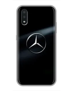 Чехол для Samsung Galaxy A01 с картинкой «Mercedes на металле»