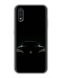 Чехол для Samsung Galaxy A01 с картинкой «Mercedes — силуэт авто»