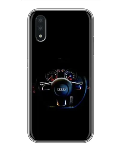 Чехол для Samsung Galaxy A01 с картинкой «Салон Audi — руль»