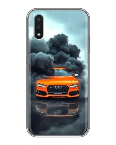 Чехол для Samsung Galaxy A01 с картинкой «Audi в облаках дыма»
