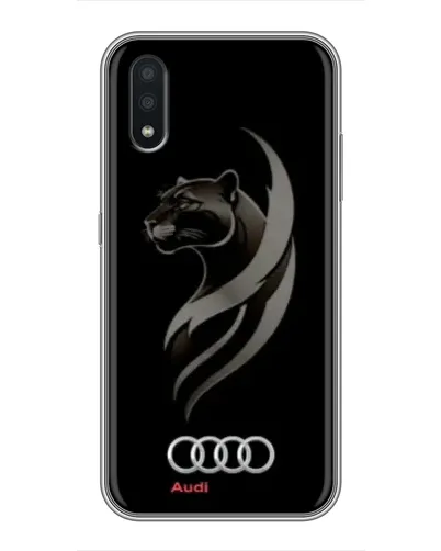 Чехол для Samsung Galaxy A01 с картинкой «Графика — пантера и Audi»