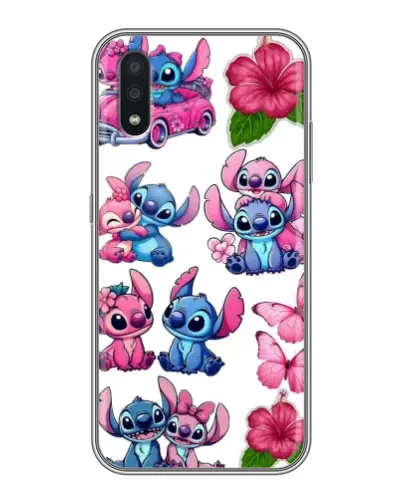 Чехол для Samsung Galaxy A01 с картинкой «Стикеры Stitch и Angel»