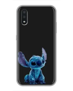 Чехол для Samsung Galaxy A01 с картинкой «Стич на черном»