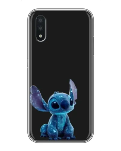 Чехол для Samsung Galaxy A01 с картинкой «Стич на черном»