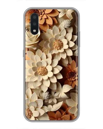 Чехол для Samsung Galaxy A01 с картинкой «Бежевый флористический декор»