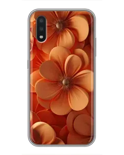 Чехол для Samsung Galaxy A01 с картинкой «Оранжевый макро цветок»