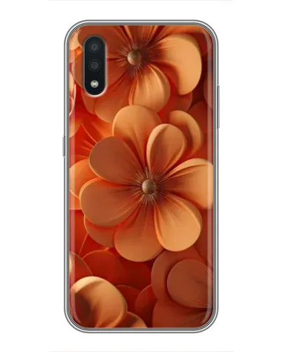 Чехол для Samsung Galaxy A01 с картинкой «Оранжевый макро цветок»