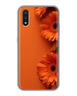 Чехол для Samsung Galaxy A01 с картинкой «Оранжевые герберы»