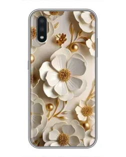 Чехол для Samsung Galaxy A01 с картинкой «Белие бумажние  цвети»
