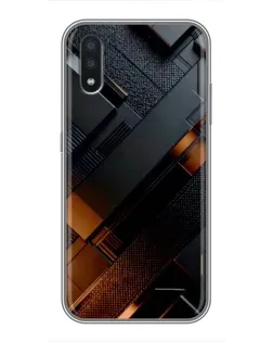 Чехол для Samsung Galaxy A01 с картинкой «Черные геометрические блоки»