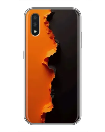 Чехол для Samsung Galaxy A01 с картинкой «Оранжевый разлом»