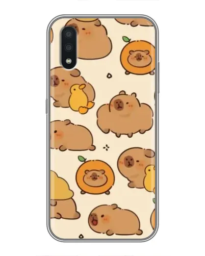 Чехол для Samsung Galaxy A01 с картинкой «Капибары с апельсинами»
