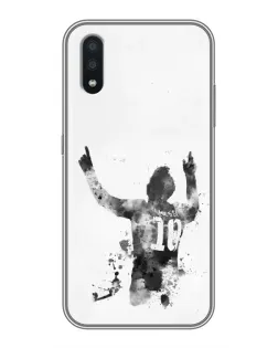 Чехол для Samsung Galaxy A01 с картинкой «Черно-белый силуэт Месси» Чехол для Samsung Galaxy A01 с картинкой «Черно-белый силуэт Месси»