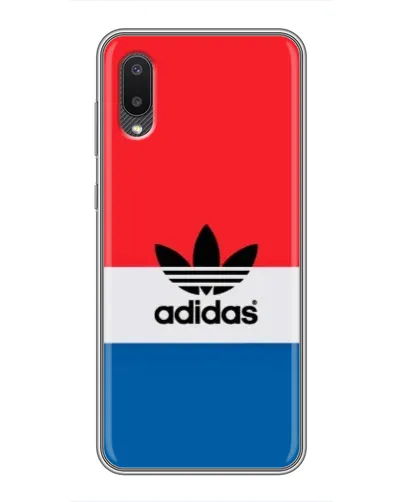 Чехол для Samsung Galaxy A02 с картинкой «Ретро блоки Adidas» Чехол для Samsung Galaxy A02 с картинкой «Ретро блоки Adidas»