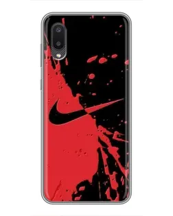 Чехол для Samsung Galaxy A02 с картинкой «Красные брызги Nike» Чехол для Samsung Galaxy A02 с картинкой «Красные брызги Nike»