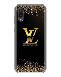 Чехол для Samsung Galaxy A02 с картинкой «LV — золотые искры»