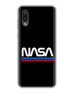 Чехол для Samsung Galaxy A02 с картинкой «NASA — классика Red Blue»