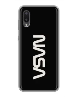 Чехол для Samsung Galaxy A02 с картинкой «NASA — вертикальный логотип»