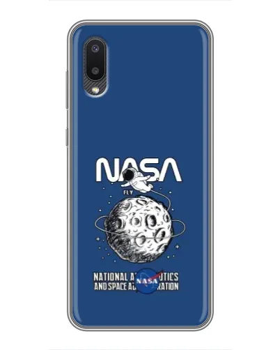 Чехол для Samsung Galaxy A02 с картинкой «NASA — лунная миссия»