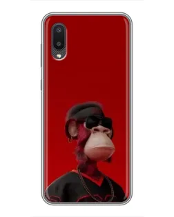 Чехол для Samsung Galaxy A02 с картинкой «Bored Ape в красном»