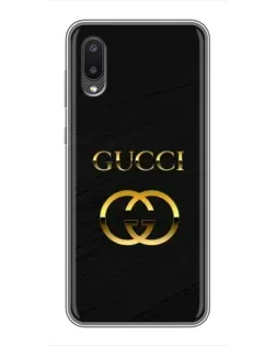 Чехол для Samsung Galaxy A02 с картинкой «Золотой логотип Gucci» Чехол для Samsung Galaxy A02 с картинкой «Золотой логотип Gucci»