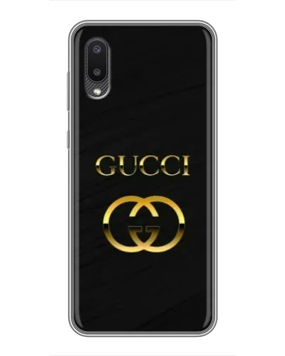Чехол для Samsung Galaxy A02 с картинкой «Золотой логотип Gucci» Чехол для Samsung Galaxy A02 с картинкой «Золотой логотип Gucci»