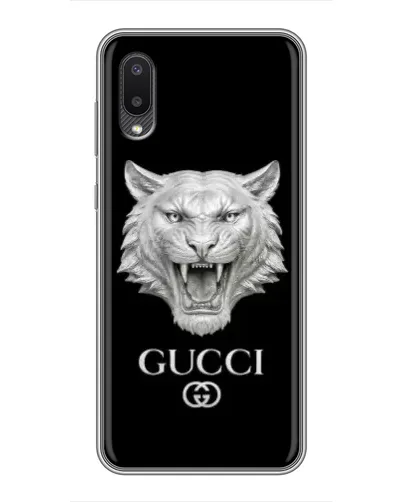 Чехол для Samsung Galaxy A02 с картинкой «Gucci — серебряный лев» Чехол для Samsung Galaxy A02 с картинкой «Gucci — серебряный лев»