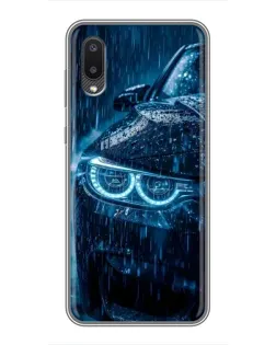 Чехол для Samsung Galaxy A02 с картинкой «BMW под дождем»