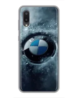 Чехол для Samsung Galaxy A02 с картинкой «Логотип BMW — лед»