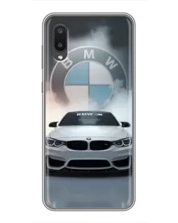Чехол для Samsung Galaxy A02 с картинкой «BMW в белом дыму»