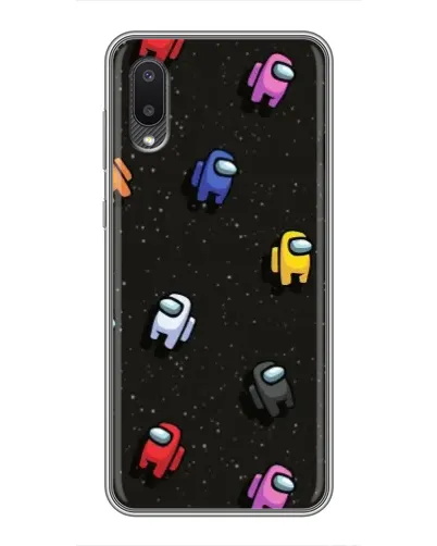 Чехол для Samsung Galaxy A02 с картинкой «Космический паттерн Among Us»