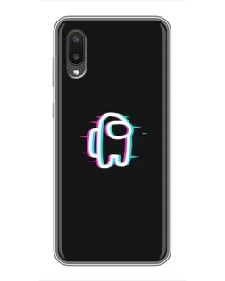 Чехол для Samsung Galaxy A02 с картинкой «Among Us неон»