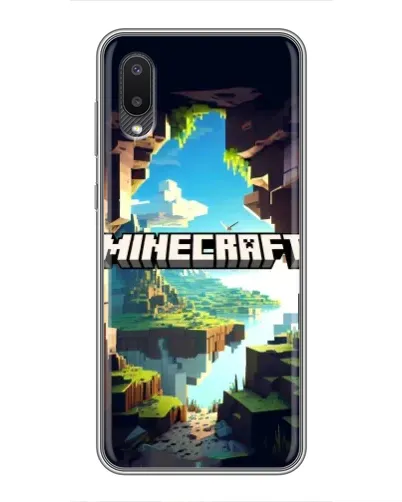 Чехол для Samsung Galaxy A02 с картинкой «Пещера Майнкрафт»