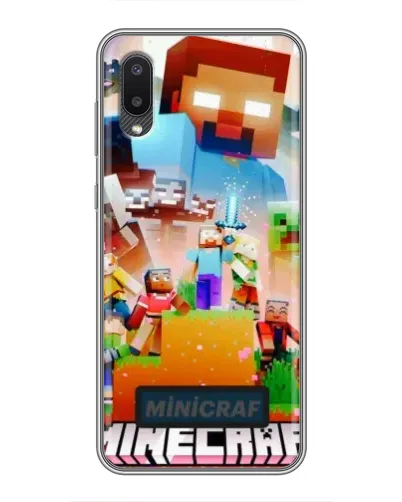 Чехол для Samsung Galaxy A02 с картинкой «Minecraft герои игры»