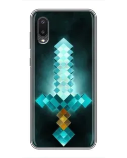 Чехол для Samsung Galaxy A02 с картинкой «Алмазный меч неон»