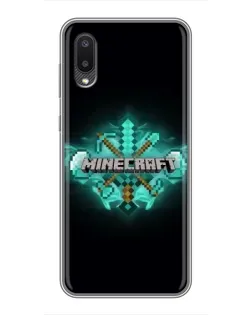 Чехол для Samsung Galaxy A02 с картинкой «Minecraft Diamond лого»
