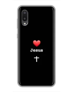 Чехол для Samsung Galaxy A02 с картинкой «Сердце - Jesus»