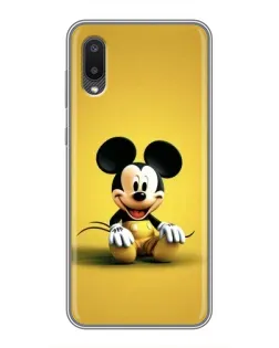 Чехол для Samsung Galaxy A02 с картинкой «Микки на желтом»