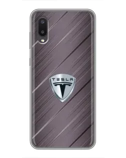 Чехол для Samsung Galaxy A02 с картинкой «Металлическая текстура Tesla» Чехол для Samsung Galaxy A02 с картинкой «Металлическая текстура Tesla»