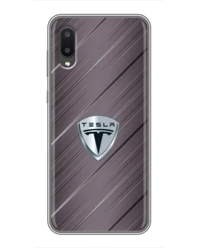 Чехол для Samsung Galaxy A02 с картинкой «Металлическая текстура Tesla» Чехол для Samsung Galaxy A02 с картинкой «Металлическая текстура Tesla»